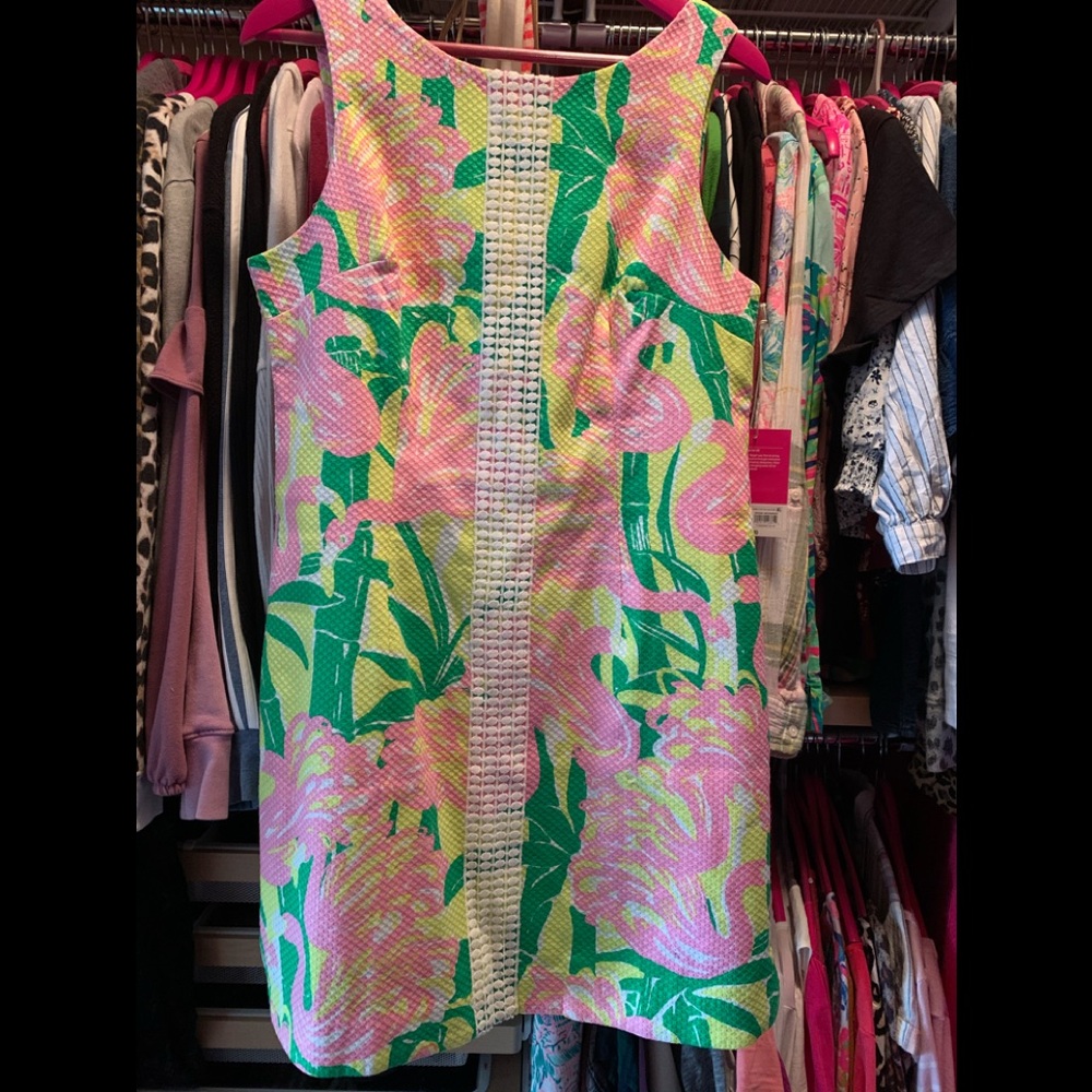 Lilly Pulitzer textured flamingo dress NWT